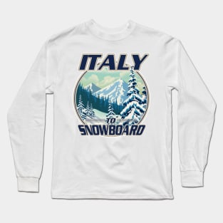 Italy To Snowboard logo Long Sleeve T-Shirt